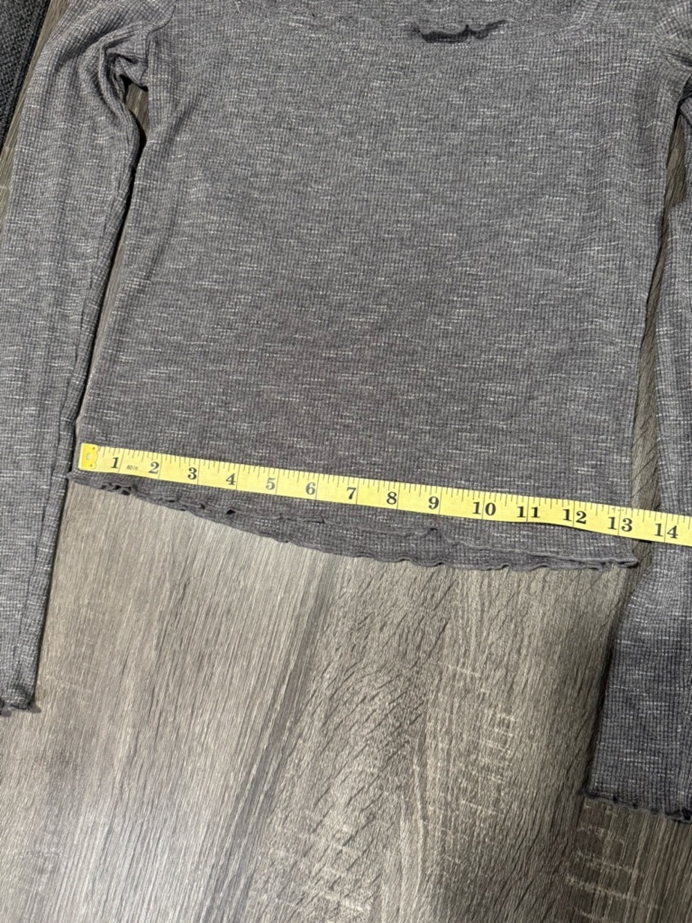 Elodie Gray Ribbed Long-Sleeve Square-Neck Top - Picture 10 of 12